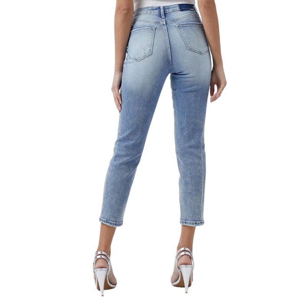 Risen High Rise Distressed Mom Jeans - Picture 2 of 8